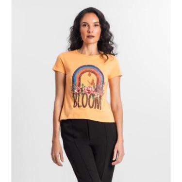 Imagem de Blusa Baby Look Feminina Estampada Select Laranja-Feminino