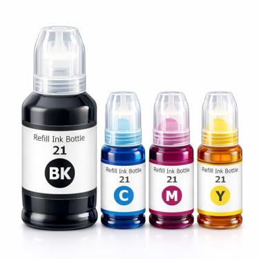 Imagem de USEHOTI Garrafas de tinta de alto rendimento GI-21 para impressoras tanque G-Series, pigmento preto + ciano + magenta + amarelo, pacote com 4