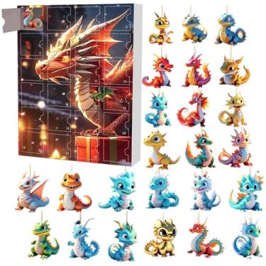 Imagem de Calendário do advento de dinossauro, calendário de contagem regressiva de 24 brinquedos de dinossauro, calendário do advento com figuras de dinossauro
