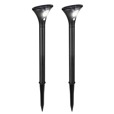 Imagem de 2 UNIDADES de Luz Destaque Solar para Jardim com Sensor Movimento LED Luzes Paisagem enterradas Iluminação Decorativa Gramado Pátio Caminho