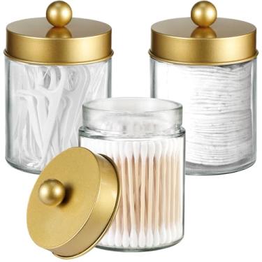 Imagem de Komashr 3 peças para decoração de casa de fazenda, suporte de boticário, potes de boticário, organizador de armazenamento de vaidade de banheiro - recipiente de balcão e adesivos fofos para cotonete