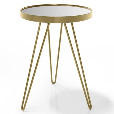 Imagem de Mesa Apoio Lateral Carisma Aço Dourado - Salas