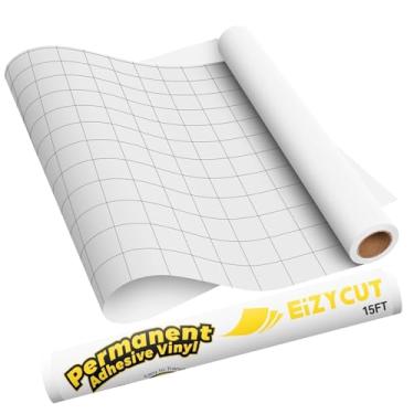 Imagem de EIZYCUT Rolo de vinil adesivo permanente - 30,5 cm x 4,5 m vinil adesivo branco para todas as máquinas de corte, para placas, decalques, casa e projetos DIY