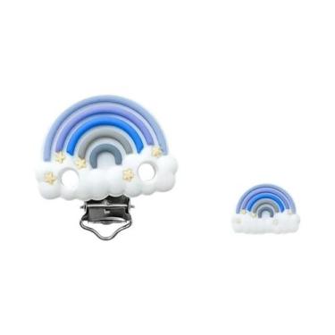 Imagem de Contas De Silicone Arco-Íris Para Mordedor, Prendedor De Chupeta, Segu