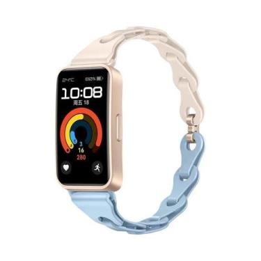 Imagem de Pulseira De Silicone Colorida Para Huawei Band 10 9 8, Correia De Borr