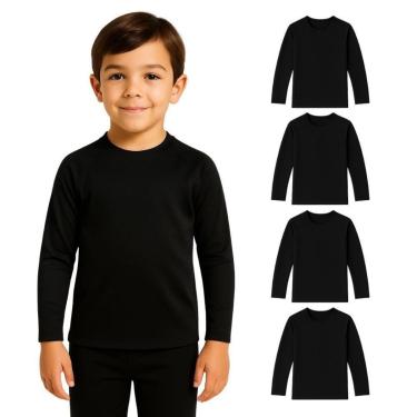 Imagem de Kit 4 Camisetas Manga Longa Infantil Menino Proteção Solar Praia-Masculino