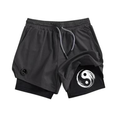 Imagem de Shorts Masculinos De Secagem Rápida Para Corrida Com Bolso Para Celula