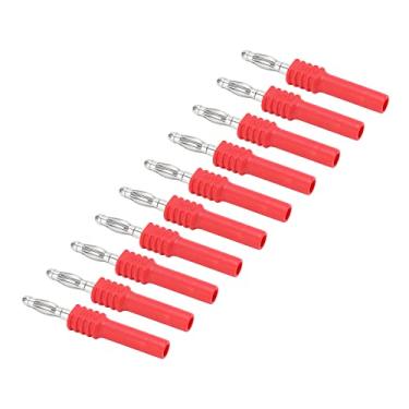 Imagem de KIMISS 10 Peças Adequadas para J.20025 Conector de Plugue Banana 4mm Macho para 2mm Fêmea Adaptador para Multímetros e Equipamentos Eletrônicos (Vermelho)
