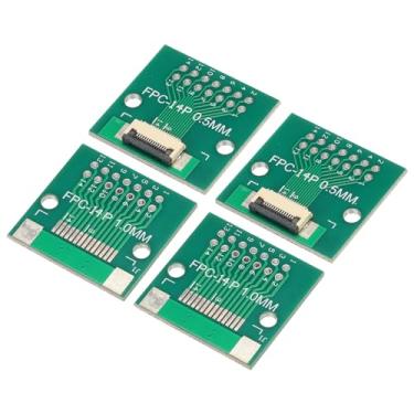 Imagem de Generic Placa conversora PCB FFC FPC 14P 0,5 mm no lado do soquete, traseira 1,0 mm, para DIP 2,54 mm para impressora LCD 3D, câmera, DVD, TV, laptop, pacote com 4