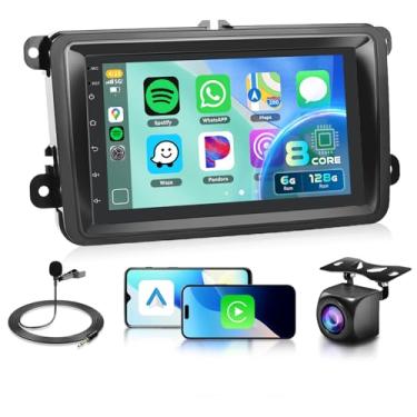 Imagem de Rádio 8 núcleos 4G + 64G para VW Jetta Passat Tiguan Golf MK5 MK6 Seat Car Stereo, DSP 46EQ Android 13 Rádio, tela sensível ao toque IPS de 17 polegadas, carplay/Android Auto 63UIs, GPS 5GhzWiFi FM