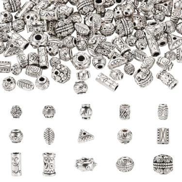 Imagem de Spritewelry Miçangas tibetanas europeias antigas tibetanas tubulares espaçadoras de barra de metal de liga metálica barril para fazer joias, pulseiras, colar, tranças, decoração de cabelo