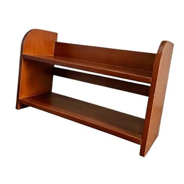 Imagem de Fenteer Organizador de mesa, suporte para canecas, prateleira de armazenamento em madeira maciça, expositor para sala de estar e banheiro, Sobrancelha