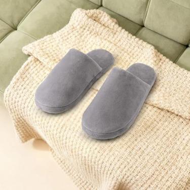 Imagem de Pantufa para mulheres e homens, meias felpudas e macias para casa, sola de borracha, macias, leves, antiderrapantes, internas/externas, Cinza, 7-8 Women/5.5-6.5 Men