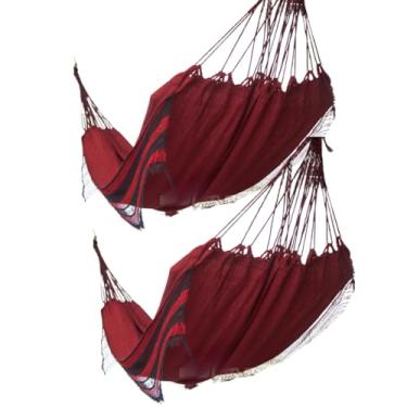 Imagem de Kit 2 Rede De Descanso Casal Resistente Grande 2,50 m x 1,50 m (2 VERMELHA)