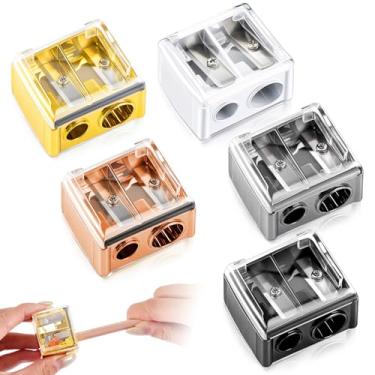 Imagem de Chuangdi Pacote com 5 apontadores de lápis de maquiagem, delineador de lábios, delineador de olhos, ferramentas manuais de cosméticos para delineador (cor elegante)