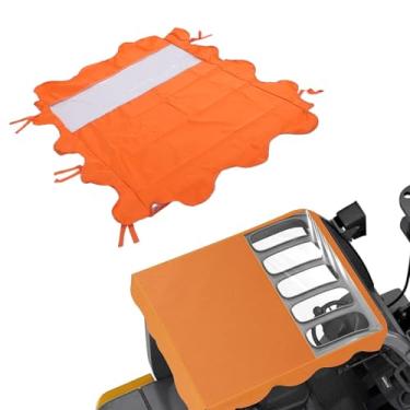 Imagem de ciciglow Tampa superior de empilhadeira, 114,3 x 83,8 cm Universal Fork Truck para-sol Top à prova d'água Oxford pano transparente PVC empilhadeiras cobertura de telhado