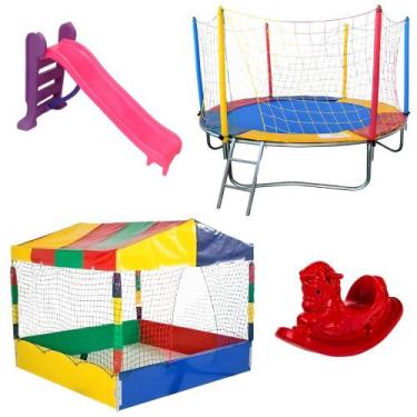 Imagem de Aventura Sem Fim Cama Elástica 2,30m Piscina de Bolinhas 1,50m Escorre