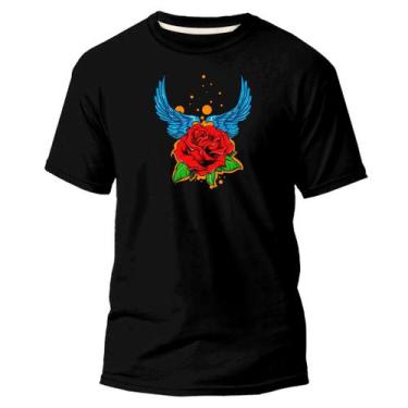 Imagem de Camiseta Algodão Premium Estampa Digital Anjo Rosa Azul - Pavesi, Pret