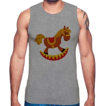 Imagem de Regata Cavalo Balanço - Foca na Moda, Cinza, GG