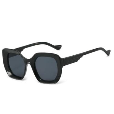 Imagem de Óculos de Sol UV400 - Armação Grande Degradê com Estampa de Leopardo para Homens e Mulheres, Esportivos, ao Ar Livre, Corrida e Ciclismo, Preto