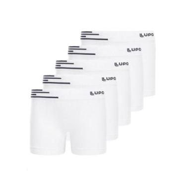 Imagem de Kit com 5 Cuecas Infantil Boxer Lupinho 132-002, Branco, M
