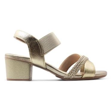 Imagem de Sandália Usaflex Feminina Bico Redondo Couro Tira Trançada Casual AE32035-Feminino