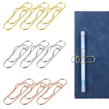 Imagem de Sibba 9 peças de clipes de metal para caneta, 2,8 polegadas, clipe colorido de coração, clipe de papel, clipes de lápis fofos de liga de zinco, suportes de clipe de papel para cadernos, papéis