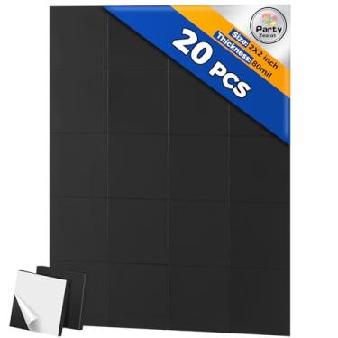 Imagem de Party Zealot Ímãs quadrados de 5 cm, 20 peças de quadrados magnéticos com suporte adesivo, ímãs adesivos pré-cortados de 80 mil para projetos de artesanato faça você mesmo, quadro branco, tiras