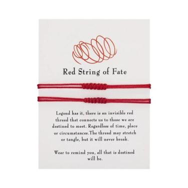 Imagem de Pulseiras De Fio Vermelho Com 7 Nós, Feitas À Mão, Amuleto De Proteção