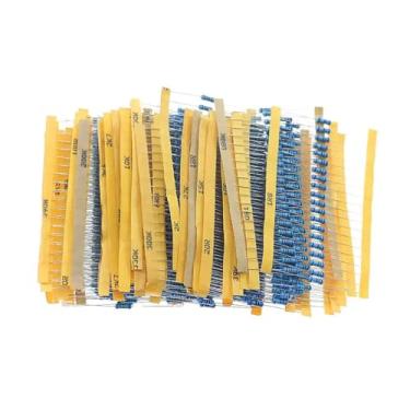 Imagem de Pacote de kit sortido de resistores de filme de metal 1000 peças, 50 valores, 1% 0,1 ohm ~ 4,7 M ohm 1/2 W 0,5 W
