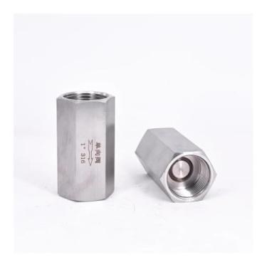 Imagem de 1/20.3 cm 1/10.2 cm 3/20.3 cm 1/5.1 cm 3/10.2 cm 2.5 cm Válvula de retenção unidirecional sextavada fêmea aço inoxidável 304 316 em linha (1/10.2 cm, SS304)