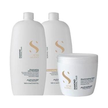 Imagem de Kit Alfaparf Milano Pro Semi Di Lino Diamond Profissional - Shampoo e Condicionador e Máscara-Unissex
