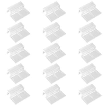 Imagem de TNJPSEK 15 clipes de tampa de aquário sem aro para vidro de 11-12 mm, grampos de suporte de cobertura de aquário de acrílico transparente para suporte de tampa de tanque de peixes, clipes de plástico