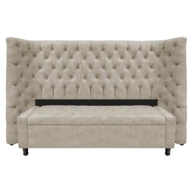 Imagem de Kit Cabeceira e Calçadeira Baú Queen Everest P02 160 cm para cama Box 