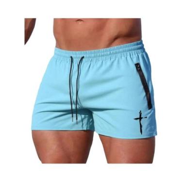 Imagem de Calções De Natação Masculinos De Verão Com Estampa Cruzada, Shorts De 