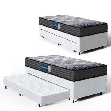 Imagem de Cama Box com Colchão de Espuma D60 Double Face Guarda Costas Comfort Force Probel + Auxiliar de Espuma Unique Solteiro 88cm