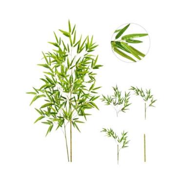 Imagem de Grandes Folhas De Bambu Verde Artificial De 120-240cm, Plantas Falsas 