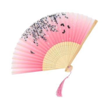 Imagem de Leque De Dança Elegante Com Cabo De Madeira E Franjas Para Mulheres, E