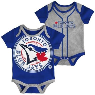 Imagem de Outerstuff Conjunto de macacão de body com estampa de equipe MLB recém-nascido e bebês 0-24 meses 2 peças (Toronto Blue Jays, 6/9 meses)