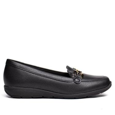 Imagem de Sapato Feminino Modare Mocassim Napa Craquelê Preto, Preto, 34