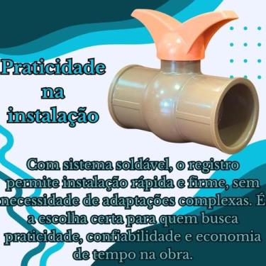 Imagem de Registro De Esfera Soldável Em Pvc Marrom Conexão 20Mm - Akato