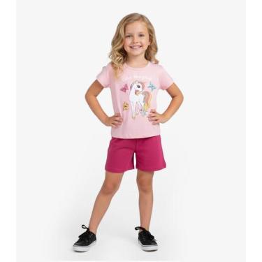 Imagem de Conjunto Infantil Curto Verão Menina Select Rosa, 3, Rosa