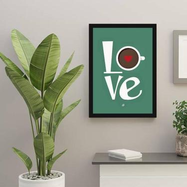 Imagem de Quadro Decorativo Love Café 45x34Cm Moldura Preta