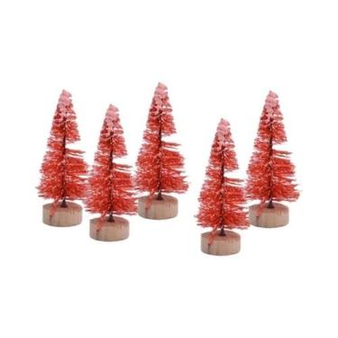 Imagem de Mini Árvore De Natal Com Decorações De Resina Do Papai Noel E Boneco D