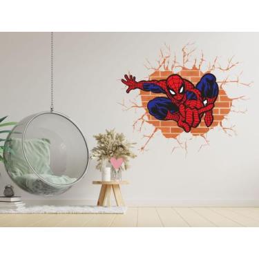 Imagem de adesivo de parede homem aranha buraco Spider-Man filme desenho jogo in