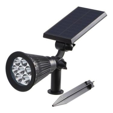 Imagem de Luminária Solar Jardim Espeto 7 Leds Rgb Placa Bateria