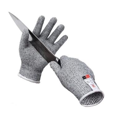 Imagem de Luvas resistentes a cortes anti-facada segurança nível 5 feito de material PE durável cozinha carpintaria pesca manuseio de vidro à prova de corte (M)
