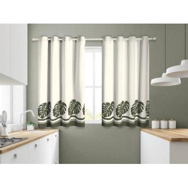 Imagem de Cortina De Cozinha Doce Lar 2,40x1,40m Decorativa Estampada Para Janel