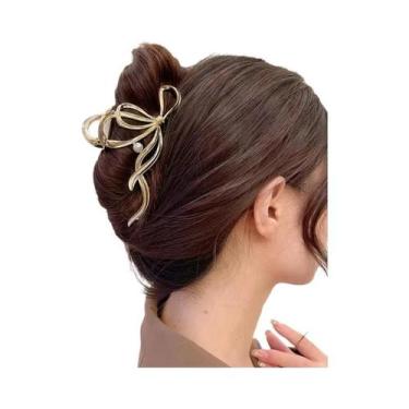 Imagem de Presilha De Cabelo Geométrica Elegante Em Metal Dourado E Prateado, Ac