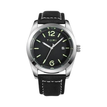 Imagem de Relógio De Quartzo Masculino De Luxo Com Pulseira De Couro, Mostrador 